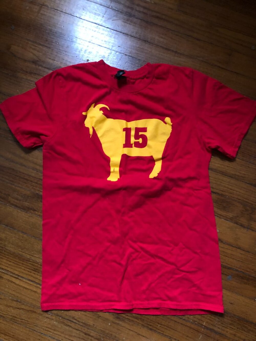 Kansas City Chiefs #15 Goat Red Tshirt Small Patrick Mahomes